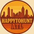 happytohuntatl vintage clothing logo